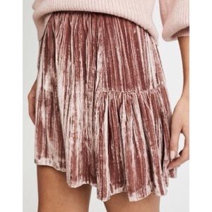 Madewell Crushed Velvet Pink Skirt, Size 0